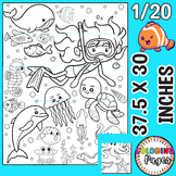 Under the Sea Ocean Fish Coloring Bulletin Board fun Decor