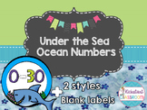 Under the Sea Ocean Number Labels