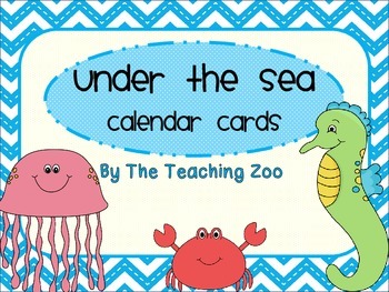 Preview of Under the Sea Ocean Theme Calendar Number Cards