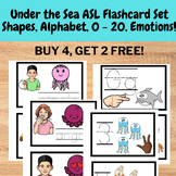 Under the Sea Preschool ASL Flashcard Set - shapes, alphab