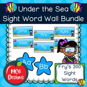 Preview of Under the Sea Sight Word Wall Bundle