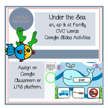 Preview of Under the Sea at, an & ap Family CVC Words Google Slides Digital Activities