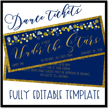 Under the Stars Dance Ticket Template by The Never Boring Mrs Doering