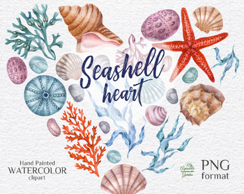 Preview of Under the sea. Ocean creatures. Corals, seashells, starfishes, pebbles, seaweed