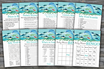 Under The Sea Baby Shower Games Package Baby Shower Games 9 Printable Games 331