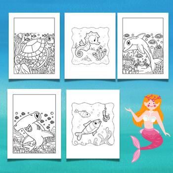 Under the sea coloring pages by MoBe | TPT