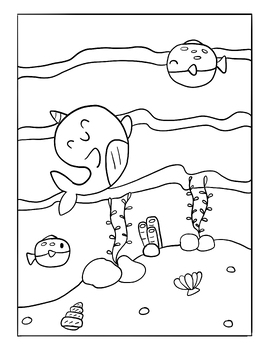 Under the sea coloring pages | Ocean animals coloring pages for kids