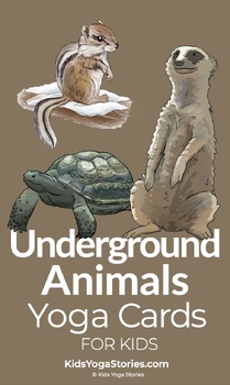 Preview of Underground Animals Yoga Cards for Kids
