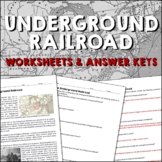 Underground Railroad Civil War Slavery Reading Worksheets 