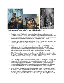 Preview of Underground Railroad (Colson Whitehead) Exam