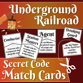Preview of Underground Railroad Secret Codes Match Cards
