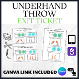 Underhand throw assessment / exit ticket Physical Education