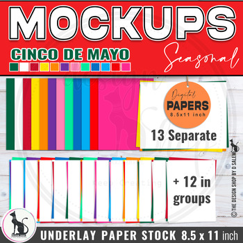 Preview of Underlay Papers Stock 8.5x11 inch Seasonal Mockup Cinco de Mayo Theme
