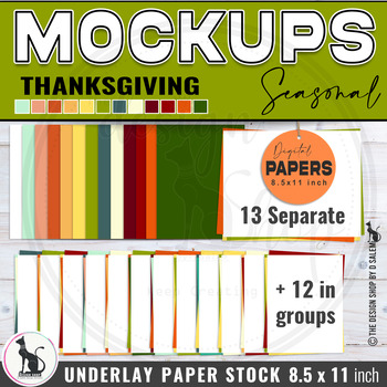 Preview of Underlay Papers Stock 8.5x11 inch Seasonal Mockup Thanksgiving Theme