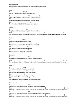 Preview of Underneath Lyrics and Chords