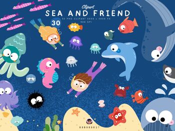 Preview of Undersea friends : clipart