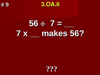 Preview of Understand Division as an Unknown Factor Problem 3.OA.6 Fill In Blank Assessment