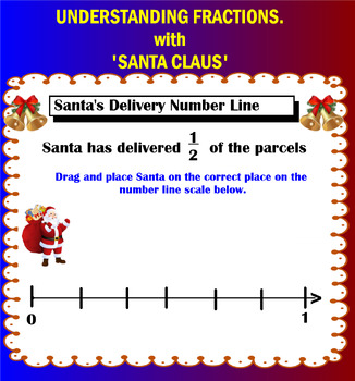 Preview of Understand a fraction as a number on the number line at with Santa Claus.