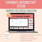 Understand and Represent Exponents - Modified for Special 