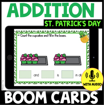 Preview of Understanding Addition | St. Patrick’s Day | BOOM CARDS™ 