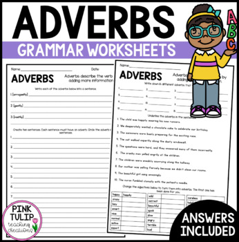 Preview of Understanding Adverbs Worksheets - No Prep Printables