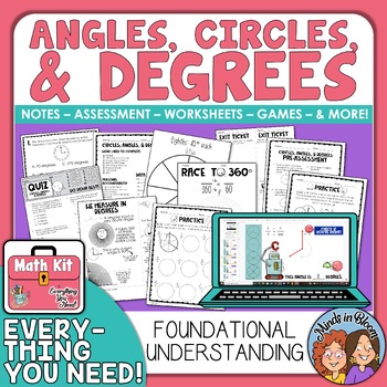 Preview of Angles, Circles, & Degrees (Foundational Understanding of Angles - SET 1) - MATH