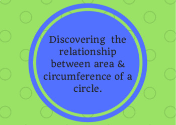 Preview of Understanding Area & Circumference & the meaning of the formulas