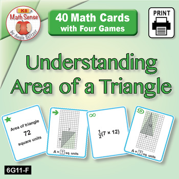 Preview of Understanding Area of a Triangle: Math Sense Card Games  6G11-F | Measurement