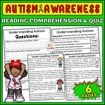 Preview of Understanding Autism Comprehensive Nonfiction Reading Passage & Interactive Quiz