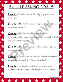 Preview of Understanding CCSS RI.1.1 - Breaking Down the Standard