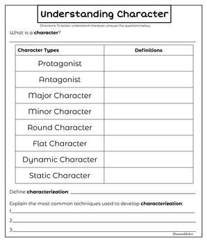 Preview of Understanding Character: Note-Taking