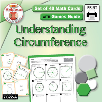 Preview of Understanding Circumference and Pi: Math Sense Card Games & Activities 7G22-A