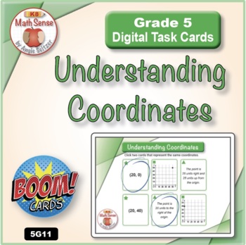 Preview of Understanding Coordinates: BOOM Digital Matching Task Cards 5G11 | Ordered Pairs