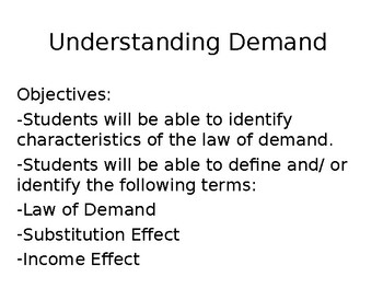 Preview of Understanding Demand PPT