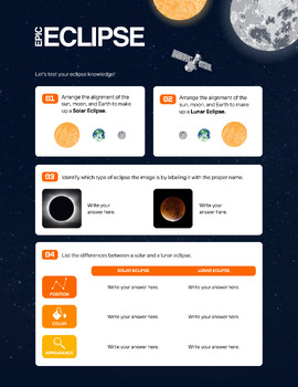 Preview of Understanding Eclipses: Interactive Solar & Lunar Science Worksheet