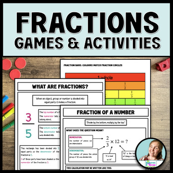 Preview of Master Fractions with Fun! Interactive Games, Activities & Printables, Grade 3-5