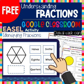 Preview of Understanding Fractions Worksheets l 2nd Grade Google Slides Classroom - FREE!