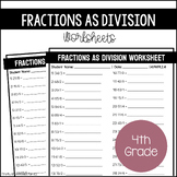 Understanding Fractions as Division | 4th Grade Worksheet 