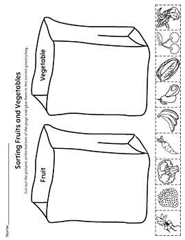 Understanding Fruits and Vegetables Worksheet Set by My Teaching Station