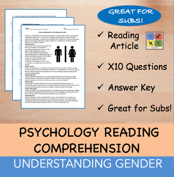 Preview of Understanding Gender - Psychology Reading Passage - 100% EDITABLE