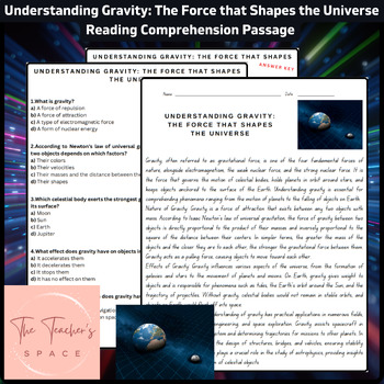 Preview of Understanding Gravity: The Force that Shapes the Universe Reading Comprehension