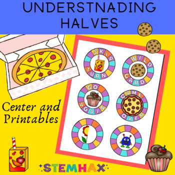 Preview of Understanding Halves Math- Center, Games, Writing, Puzzles and More...