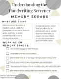 Understanding Handwriting Errors Reference Sheets