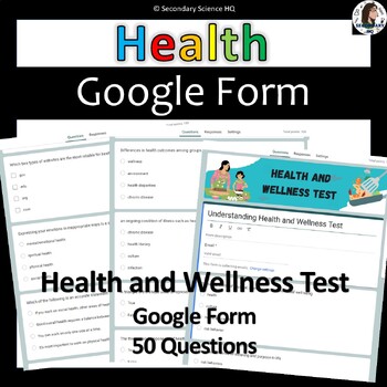 Preview of Understanding Health and Wellness Test: Google Form: Blooket Game