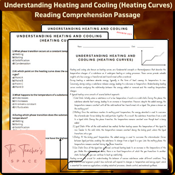 Preview of Understanding Heating and Cooling (Heating Curves) Reading Comprehension Passage
