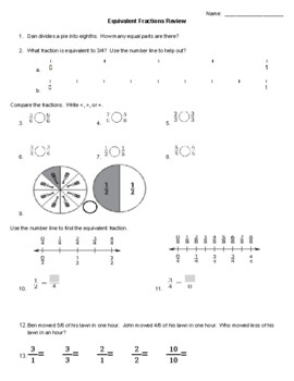 Preview of Understanding How to Compare Fractions and Show Equivalents of Fractions Review
