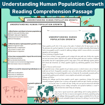 Preview of Understanding Human Population Growth Reading Comprehension Passage