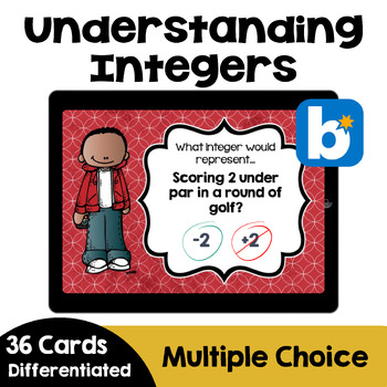 Preview of Understanding Integers Boom Cards - Self Correcting Digital Task Cards
