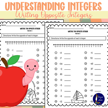Preview of Understanding Integers: Writing Opposite Integers