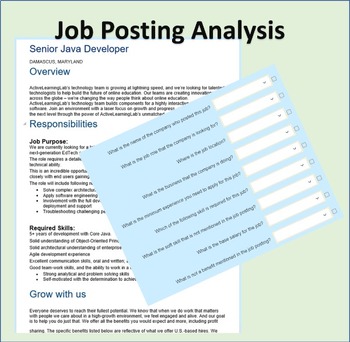 Preview of Understanding Job Posting: Data Analysis: Interactive Personal Finance Worksheet